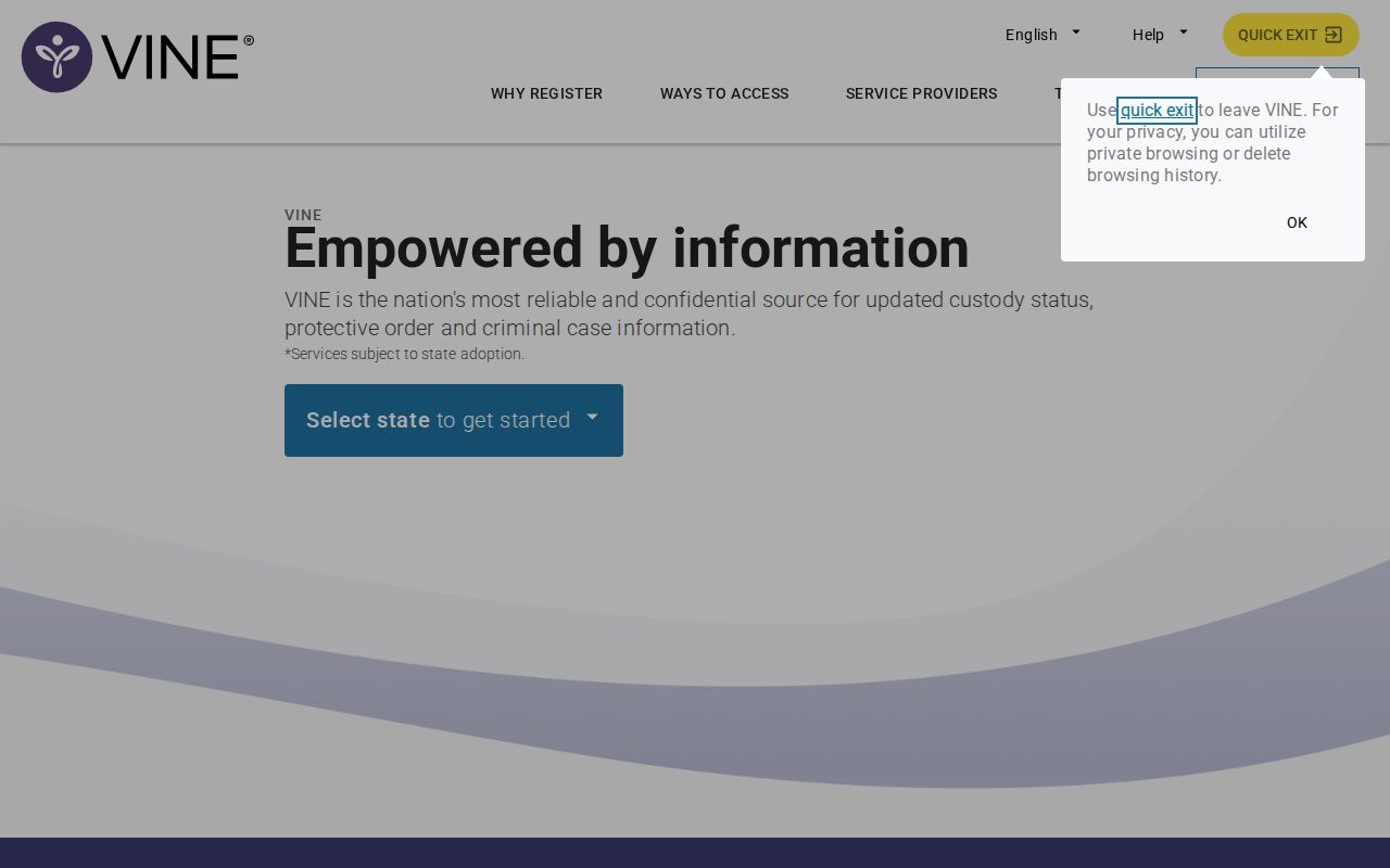 Current Missouri MOVANS and VINELink custody search interface